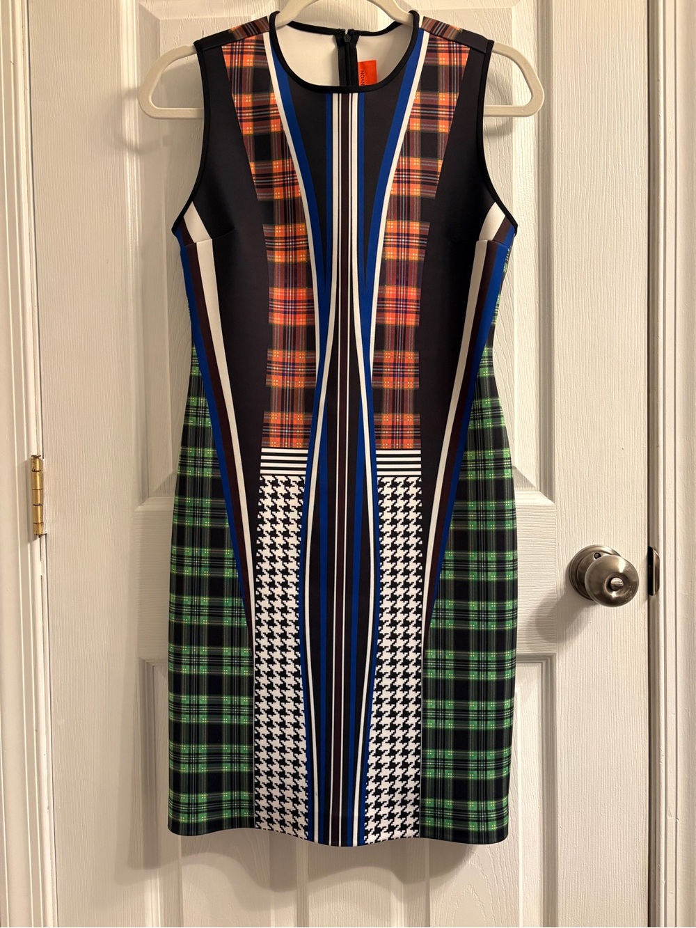 Clover Canyon Black, Green, Blue & Orange Mixed-Print Sleeveless Midi Dress